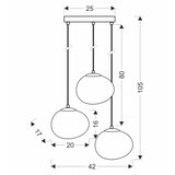 Brilagi Luster na sajli PEBBLES 3xE27/40W/230V prečnik 42 cm crna | Eponuda.com