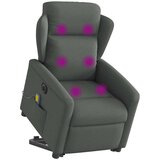 vidaXL Električni masažni naslonjač na podizanje od tkanine tamnosivi Cijene