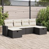 vidaXL 6-dijelni set vrtnih sofa s jastucima crni od poliratana | shoptok.hr