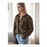 Dewberry 61353 Leopard Patterned Cardigan-COFFEE | Shoptok.si