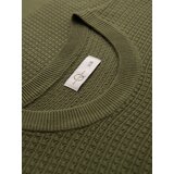 Ombre Structured men's sweater with round neckline - olive | shoptok.hr
