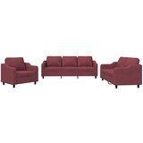 Maison Chic Sedežna garnitura - kavč z blazinami 3-delna vinsko rdeče blago, (21728712) | Shoptok.si