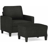  Fotelja s tabureom crna 60 cm od tkanine | shoptok.hr