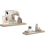  Plutajuće zidne police 2 kom boja hrasta 80 x 23,5 x 3,8 cm MDF | shoptok.hr