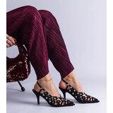 Gemre Black braided sandals with stones Ellania | Shoptok.si