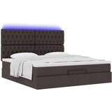 vidaXL Otomanski krevet s madracem i LED tamnosmeđi 160x200cm tkanine | shoptok.hr