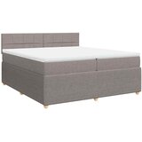  Krevet s oprugama i madracem smeđesivi 200x200 cm od tkanine | shoptok.hr