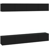  Zidni TV ormarići 4 kom crni 100 x 30 x 30 cm | shoptok.hr