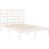  Okvir za krevet od masivne borovine bijeli 140 x 190 cm | shoptok.hr