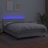  Box spring s madracem LED bijeli 140x200 cm umjetna koža | shoptok.hr