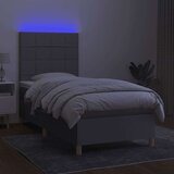  Box spring postelja z vzmetnico LED sv. siva 100x200 cm blago, (20789493) | Shoptok.si