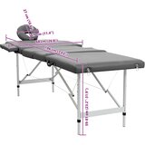 MASAŽNI STOL s 4 zone i aluminijskim okvirom antracit 186x68 cm | shoptok.hr