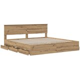  Bed Frame with Storage and Headboard Artisan Oak 180 x 200 cm | shoptok.hr
