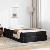 vidaXL Krevet s madracem i skladištem Crna 120 x 200 cm Lažna koža | shoptok.hr
