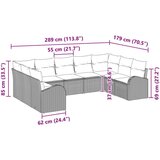  Vrtna garnitura - 3-dijelni set vrtnih sofa s jastučićima crni poli ratan | shoptok.hr
