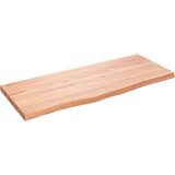 Maison Chic Stenska polica - Viseča Polica svetlo rjava 100x40x(2-4) cm trdna hrastovina, (21784635) Cene