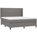  Box spring postelja z vzmetnico LED temno siva 180x200 cm blago, (20937799) | Shoptok.si