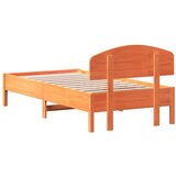 vidaXL Posteljni okvir z vzglavjem voščeno rjava 75x190 cm borovina, (21111197) | Shoptok.si