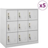 vidaXL Omara s ključavnico 5 kosov svetlo siva 90x45x92,5 cm jeklo | Shoptok.si