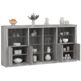  Komoda s LED svjetlima boja sivog hrasta 202x37x100 cm | shoptok.hr