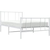 Metalni okvir kreveta uzglavlje i podnožje bijeli 90x190 cm | shoptok.hr