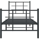 Metalni okvir kreveta uzglavlje i podnožje crni 80x200 cm | shoptok.hr