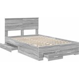  Krevetna konstrukcija s ladicama Siva Sonoma 135 x 190 cm | shoptok.hr
