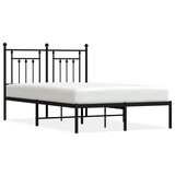 The Living Store Kovinski posteljni okvir z vzglavjem črn 120x200 cm - Posteljni Okvir, (21529271) | Shoptok.si