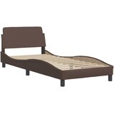  Krevet s madracem Dover smeđi 90 x 200 cm od umjetne kože | shoptok.hr