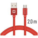 Swissten kabel USB/microUSB, platneni, 2m, crveni Cijene