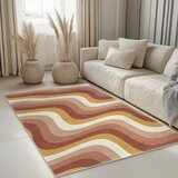 Mila Home Oker rumena/prašno rožnata pralna preproga 80x150 cm Creamy Strawberry Swirl – | Shoptok.si