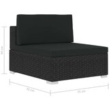 Poli 4-dijelna vrtna garnitura od poliratana s jastucima crna | shoptok.hr