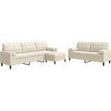 vidaXL 3-dijelni set sofa s jastucima krem baršunasti | shoptok.hr
