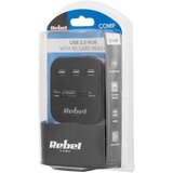 Rebel USB Hub 2.0 razdelnik sa 3 porta i čitačem memorijskih kartica KOM1020 | Eponuda.com