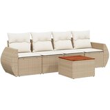 Maison Chic Seti vrtnega pohištva - Vrtna garnitura - Vrtni pohištvo set 5-delna z blazinami bež poli ratan, (21815072) | Shoptok.si