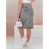 DStreet Spódnica jeansowa midi GUZIKOVA szara | Shoptok.si