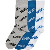 MT Accessoires NASA Allover Socks Kids 3-Pack brightblue/grey/white Cene'.'