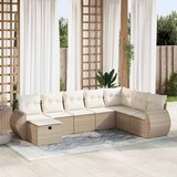 Maison Chic Seti vrtnega pohištva - Vrtna garnitura - Vrtni pohištvo set 8-delna z blazinami bež poli ratan, (21800092) | Shoptok.si
