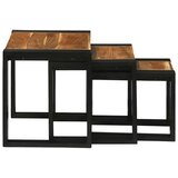  Stol za slaganje 3 pcs Masivno drvo akacije i metal | shoptok.hr