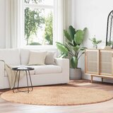 vidaXL Košata preproga bež 200x200 cm poliester | Shoptok.si