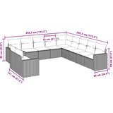  11-dijelni set vrtnih sofa poliratan s jastucima svijetlosivi | shoptok.hr