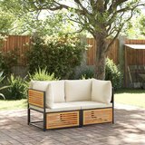  Kutna vrtna sofa s jastucima od masivnog drva bagrema Smeđa | shoptok.hr