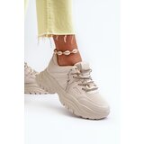 Boto Women's sneakers with chunky sole and decorative lacing beige Relissa | Shoptok.si