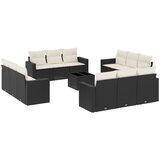  The Living Store Vrtna sedežna garnitura 13-delna z blazinami črn poli ratan - Vrtna Sedežna Garniture, (21452653) | Shoptok.si