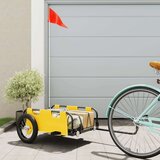 vidaXL Kolesarska prikolica rumena oxford blago železo | Shoptok.si