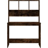 vidaXL Pisalna miza s policami dimljen hrast 102x45x148 cm inž. les | Shoptok.si