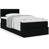  Otomanski okvir kreveta s madraca crni 80x200cm od tkanine | shoptok.hr