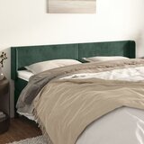 vidaXL Vzglavje z ušesi temno zelen 203x16x78/88 cm žamet Cene