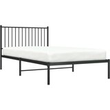 Metalni Kovinski posteljni okvir z vzglavjem črn 107x203 cm, (20739483) | Shoptok.si