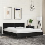 Maison Chic Posteljni okvir - Dvoposteljna postelja - Zakonska postelja črn 160x200 cm inženirski les in kovina-J4784, (21765279) | Shoptok.si